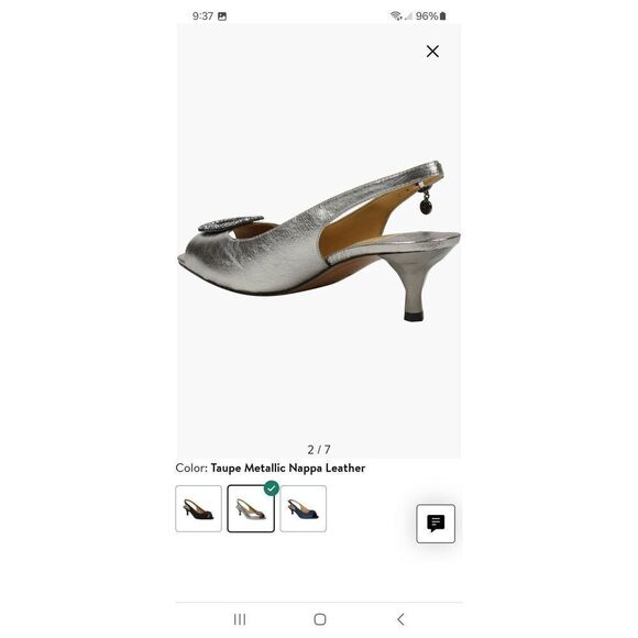 New 11W J Renee Madeleina Taupe Metallic Leather Rhinestone Heel Dress Shoes - Picture 2 of 11